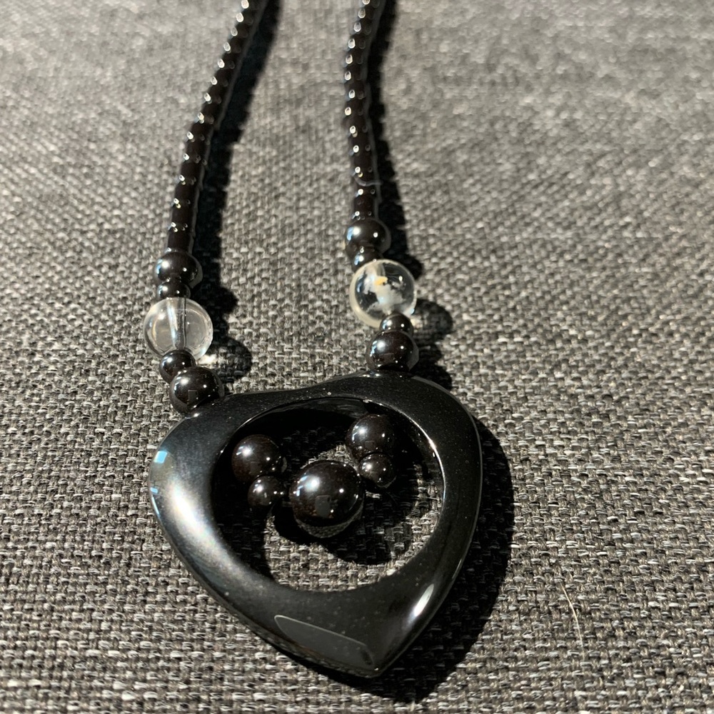Hematite heart necklace